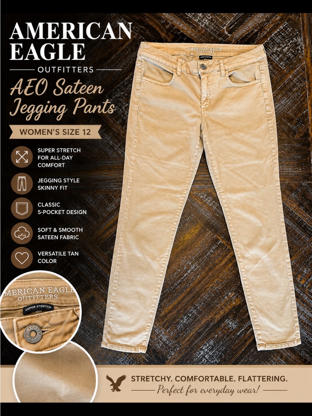 American Eagle Outfitters Sateen Jeggings - Tan